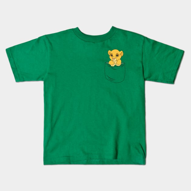 A lion in a pocket Kids T-Shirt by Nykos